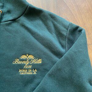 Zara Forest Green Embroidered Beverly Hills Hoodie - Size S